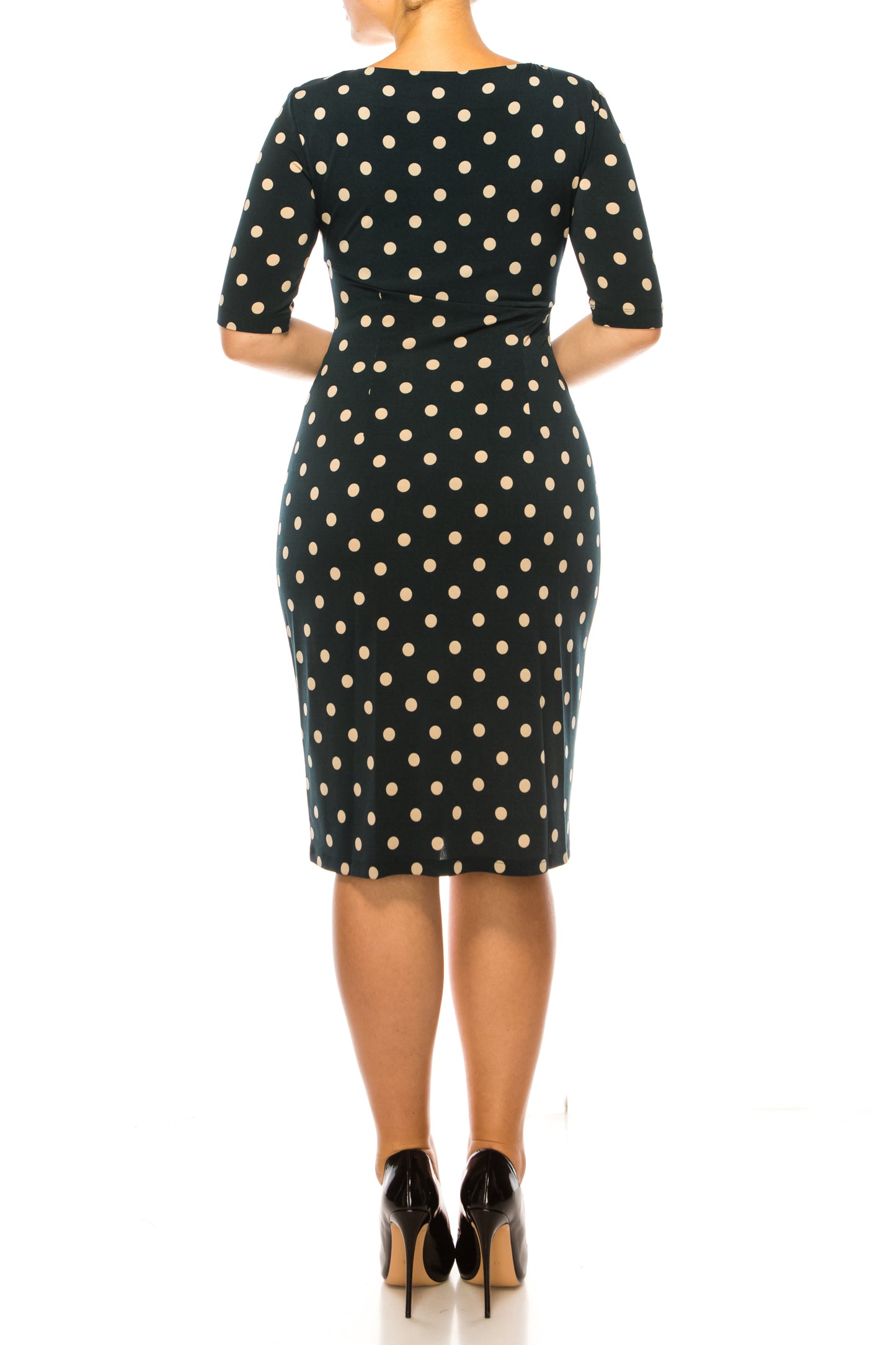 Connected Apparel Pleated Waist Sheath Dress