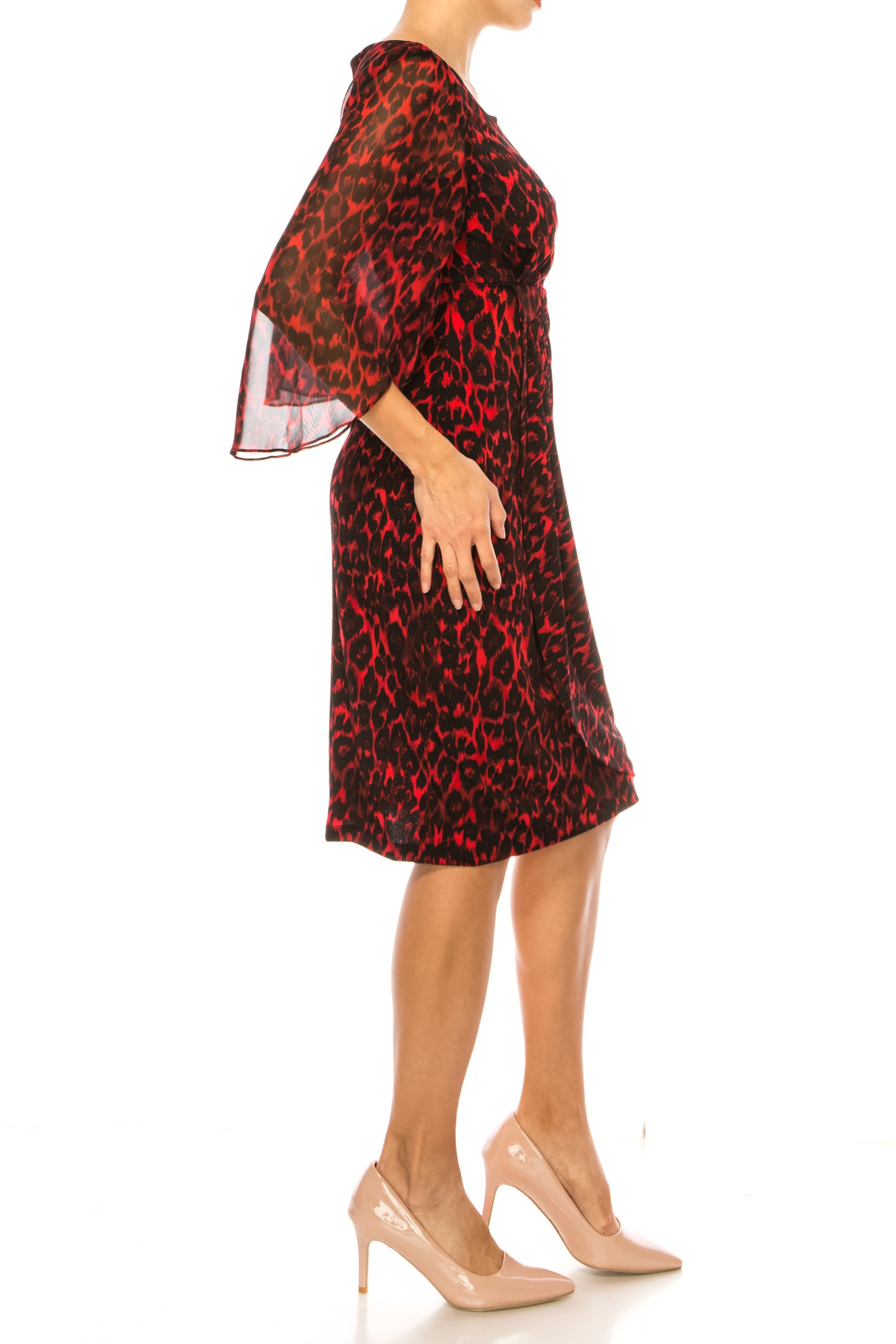 Connected Apparel Animal Print Sheath Dress