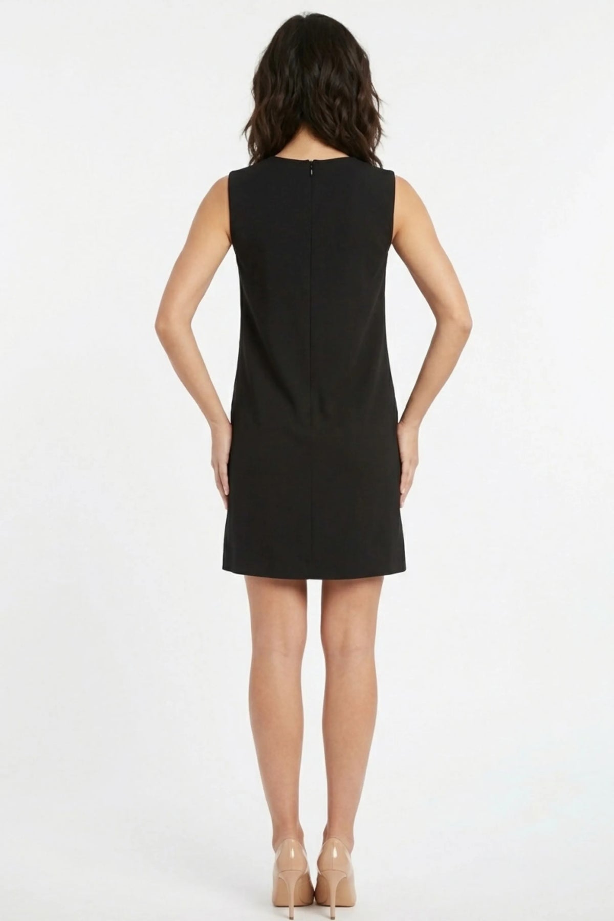 Cynthia Rowley Black Embroidered Botanical Sleeveless Shift Dress