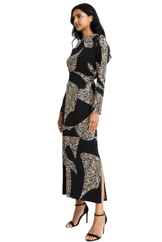 Donna Morgan Animal Print Long Sheath Dress