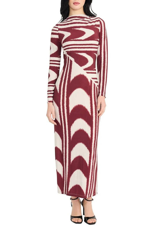 Donna Morgan Mulit Print Long Sleeve Sheath Dress