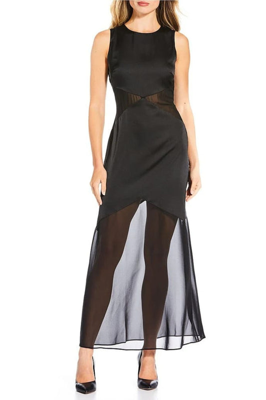 Donna Morgan Santeen Sleeveless Long Party Dress