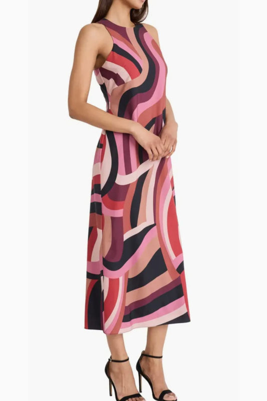 Donna Morgan Multi Color Geo Print Maxi Dress