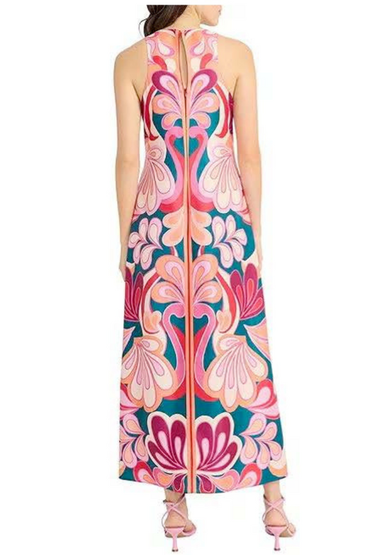Donna Morgan Multi Color Sleevless Maxi Dress