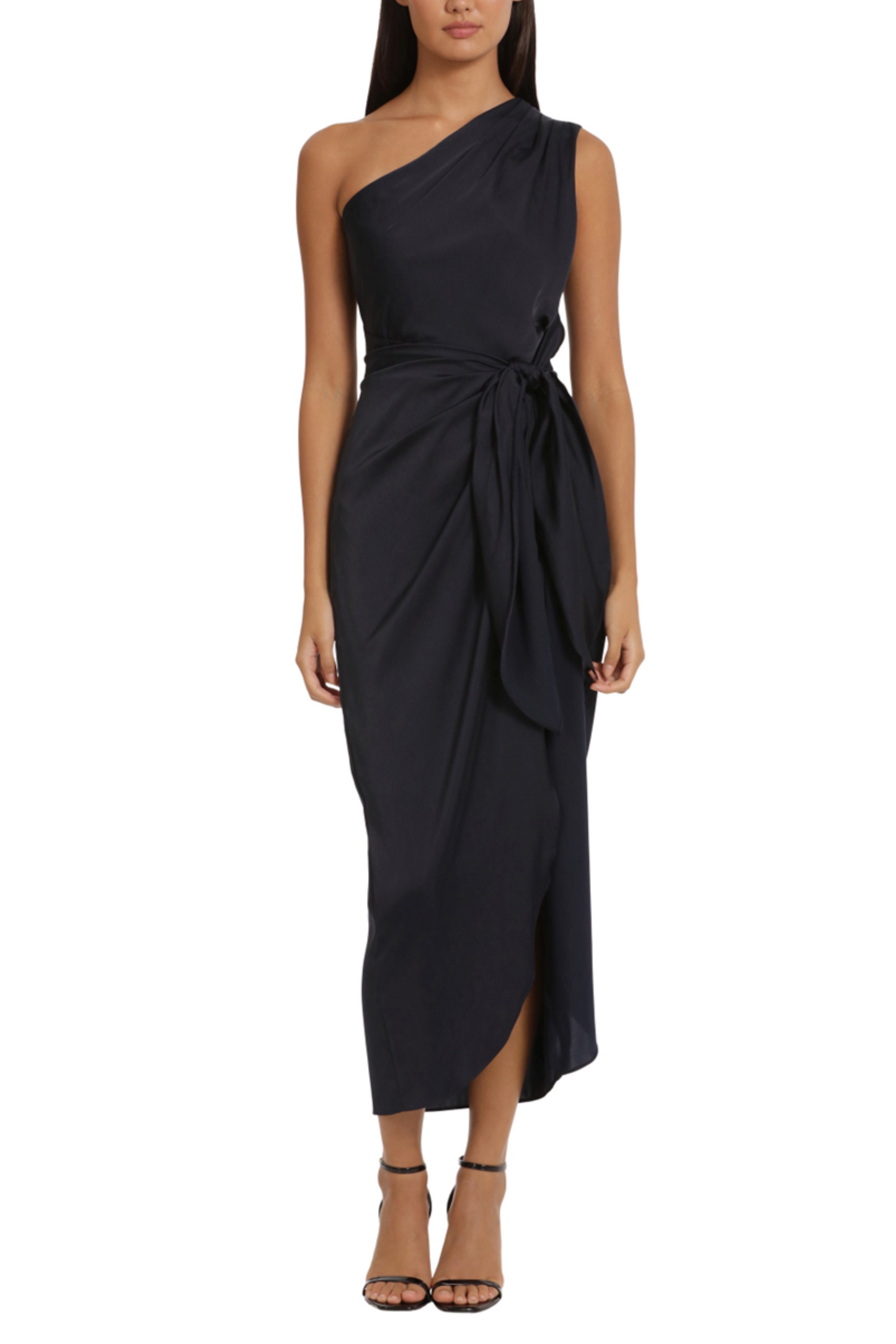 Donna Morgan One Shoulder Tie-Waist Evening Dress