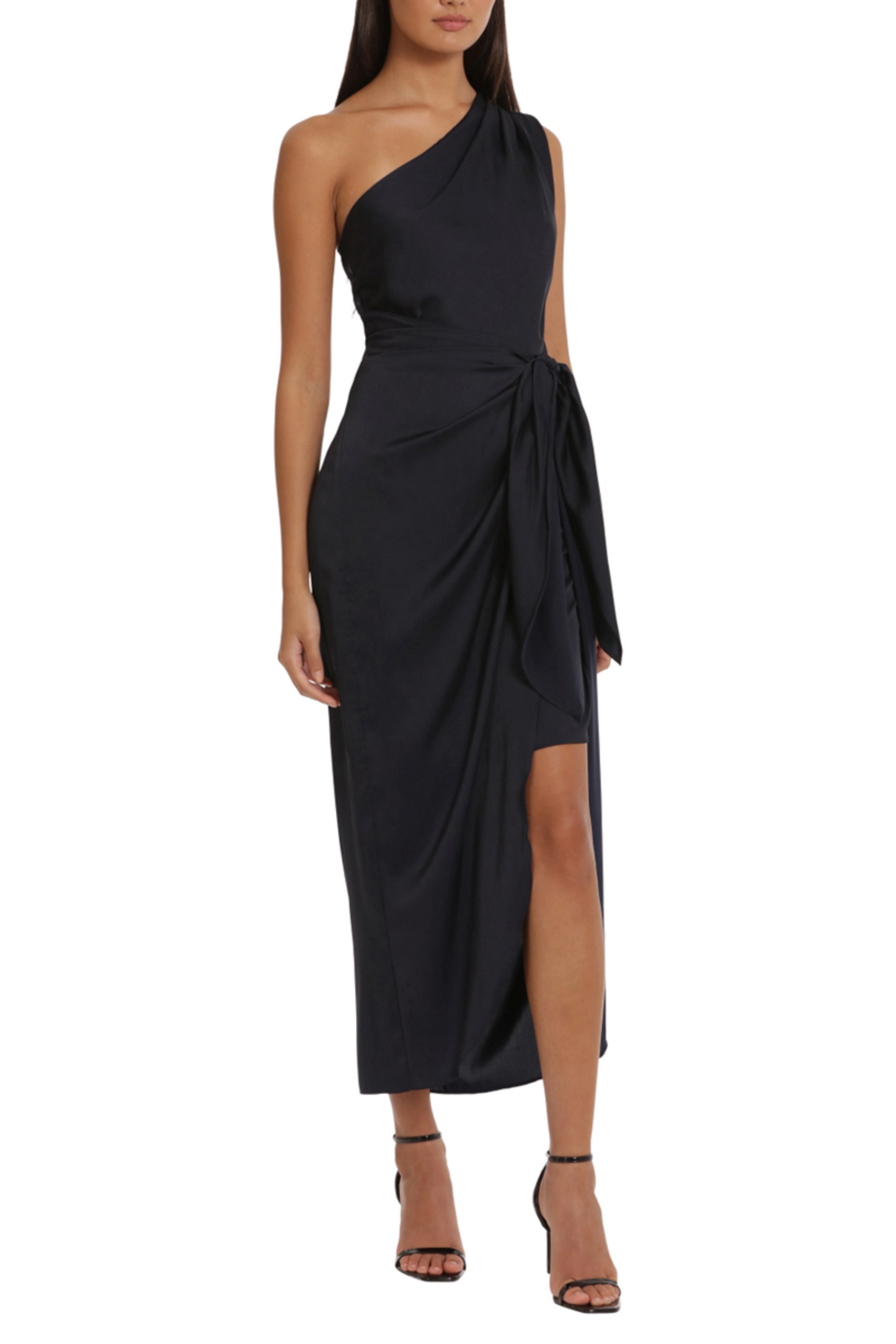 Donna Morgan One Shoulder Tie-Waist Evening Dress
