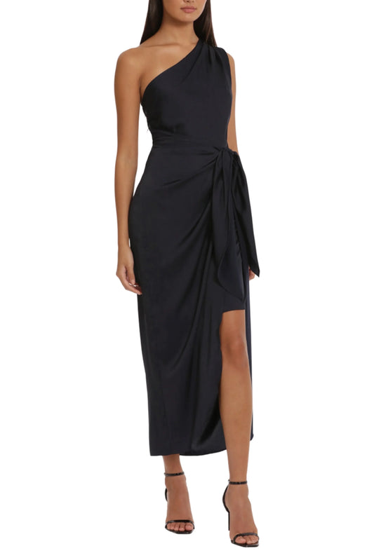 Donna Morgan One Shoulder Tie-Waist Evening Dress