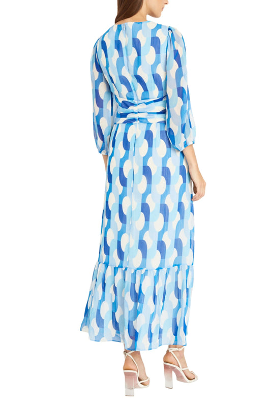 Donna Morgan Long Sleeve Tiered Skirt Maxi Dress