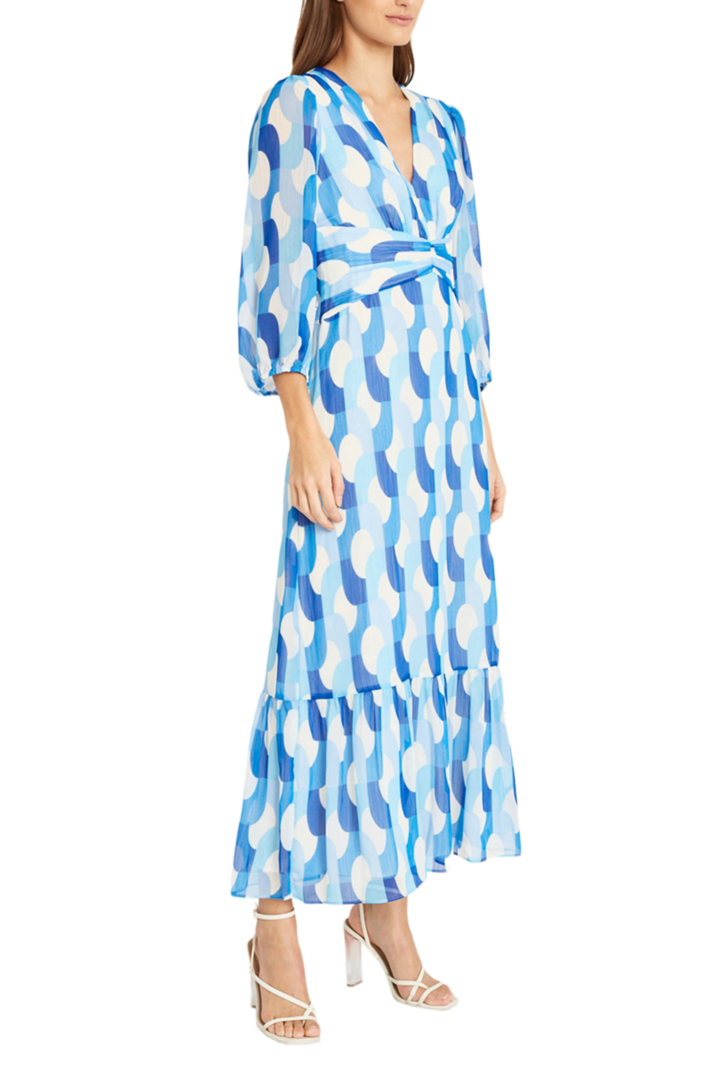 Donna Morgan Long Sleeve Tiered Skirt Maxi Dress