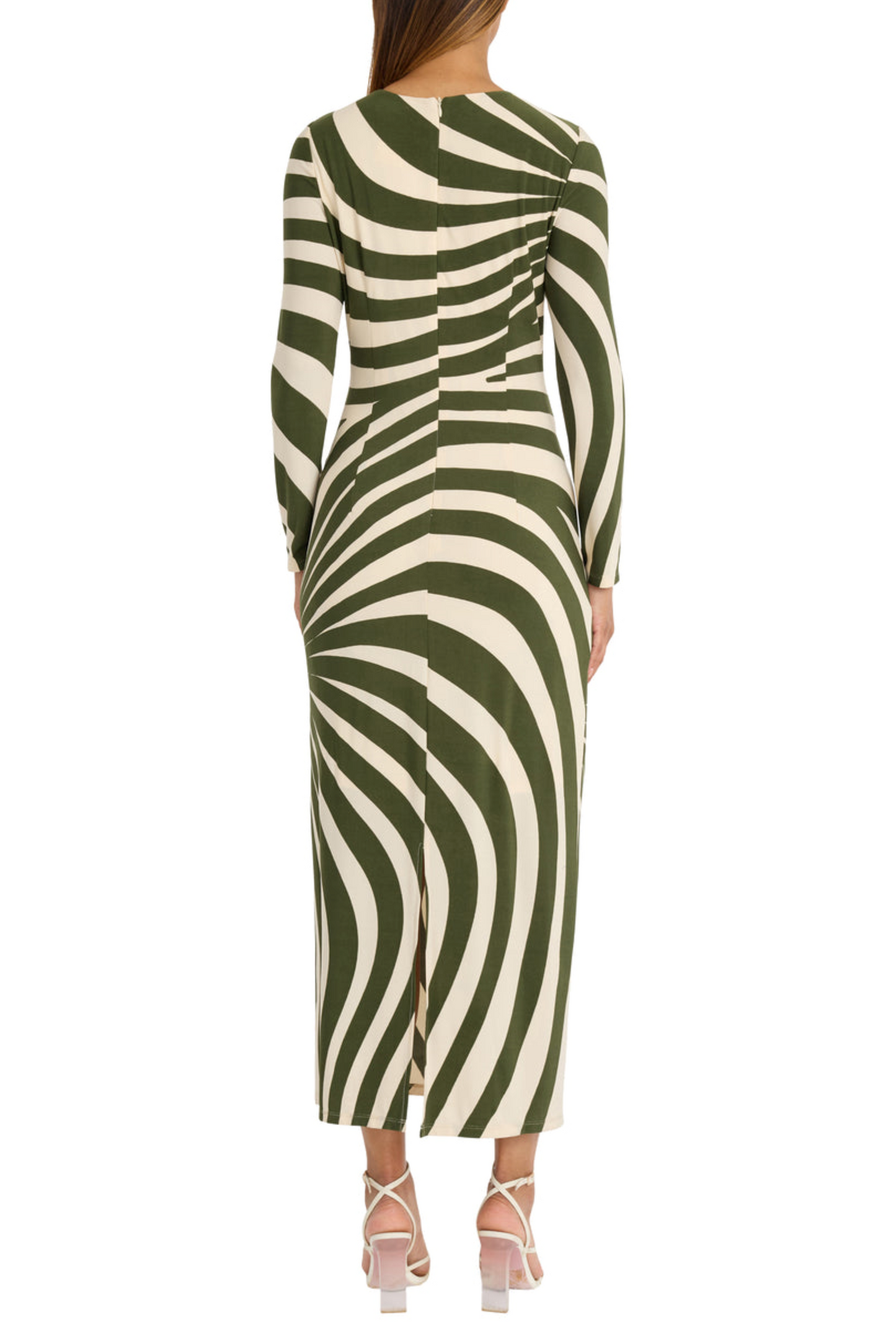 Donna Morgan Abstract Stripe Long Sleeve Dress