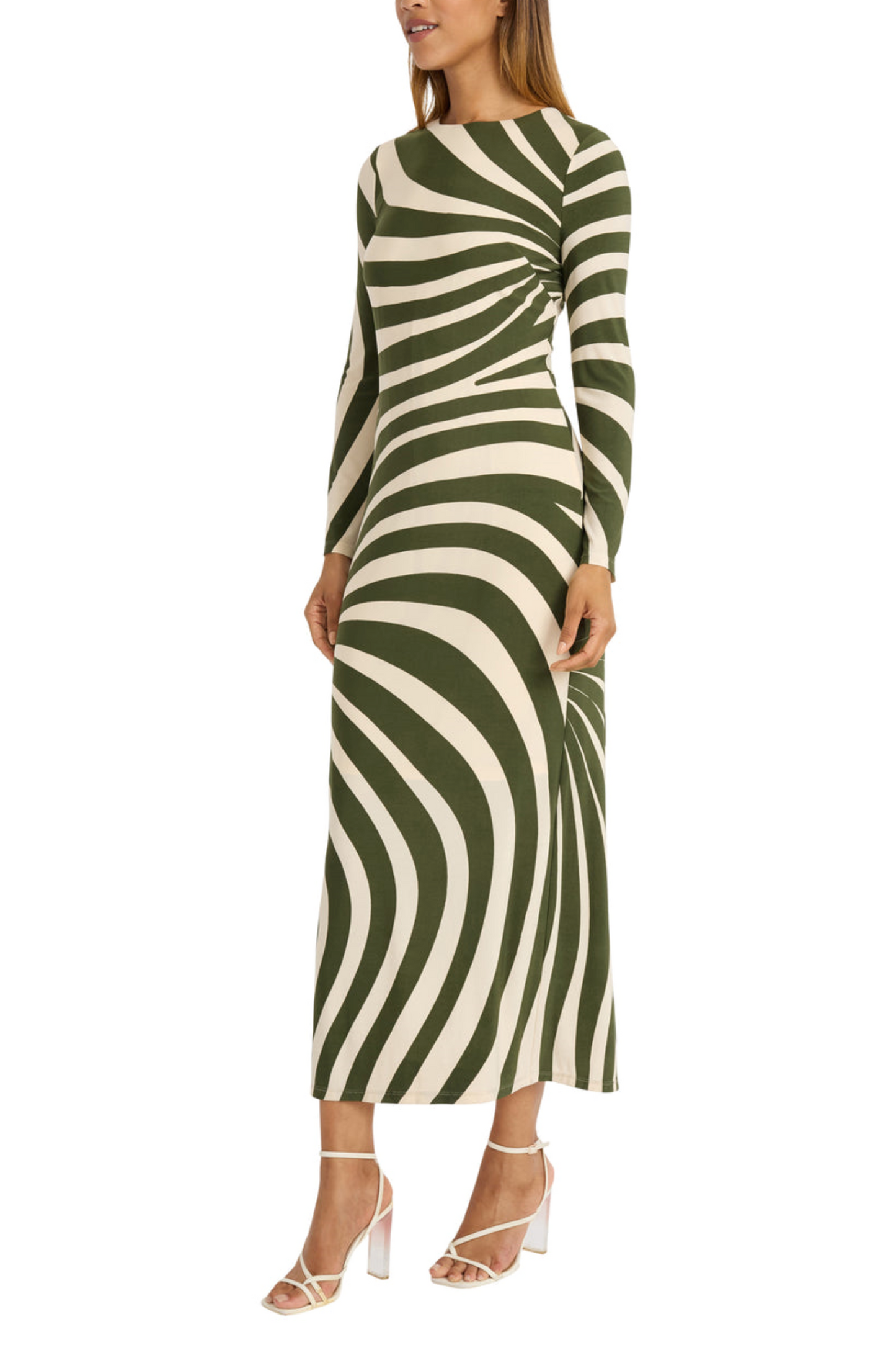 Donna Morgan Abstract Stripe Long Sleeve Dress