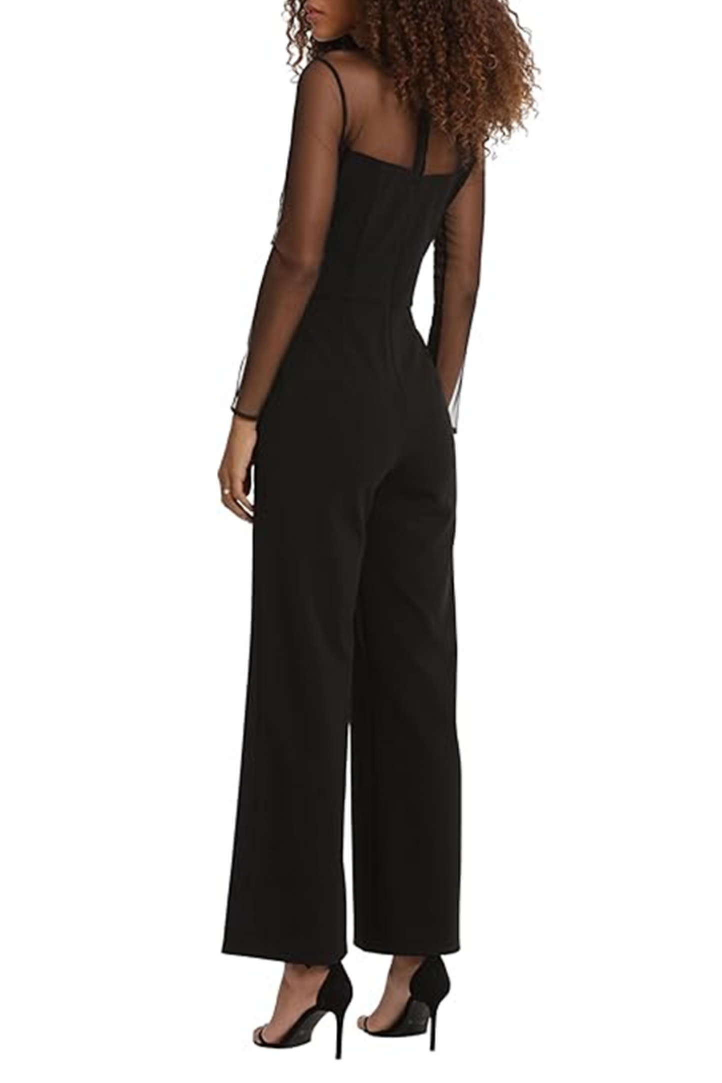 Donna Morgan Illusion Neckline Wide Leg Jumpsuit