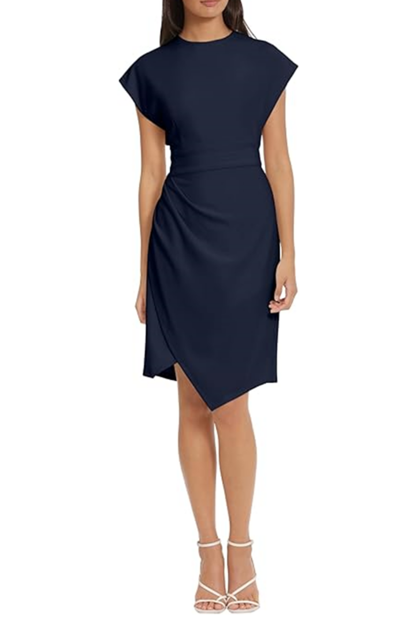 Donna Morgan Cap Sleeve Asymmetrical Sheath Dress