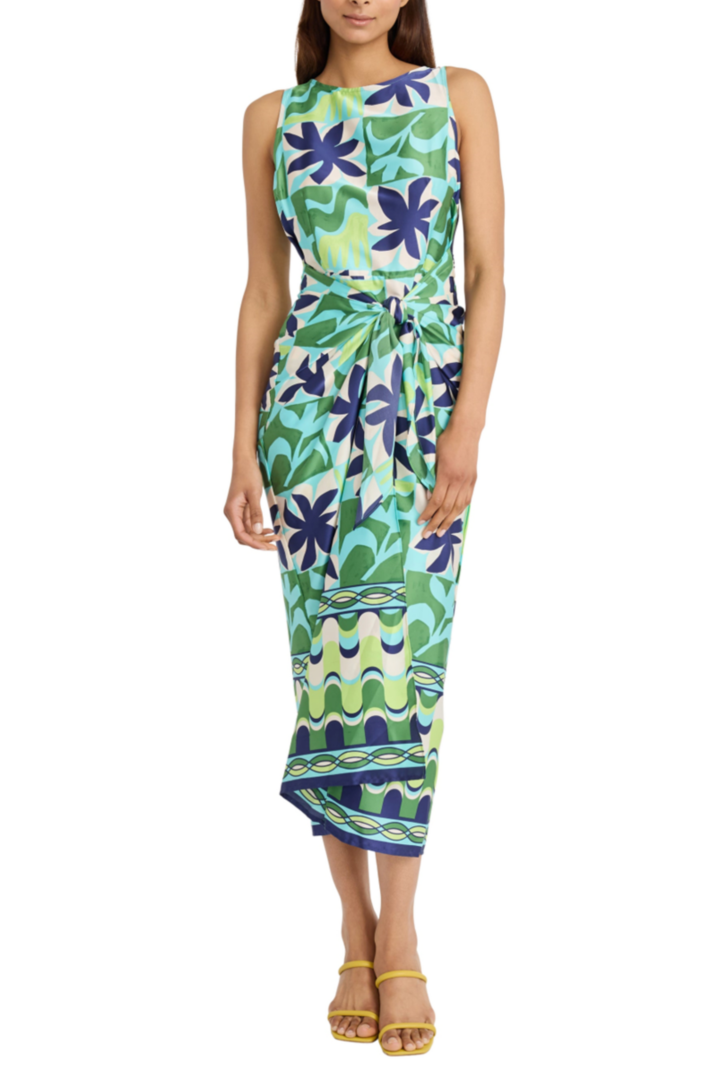 Donna Morgan Sleeveless Floral Print Midi Dress