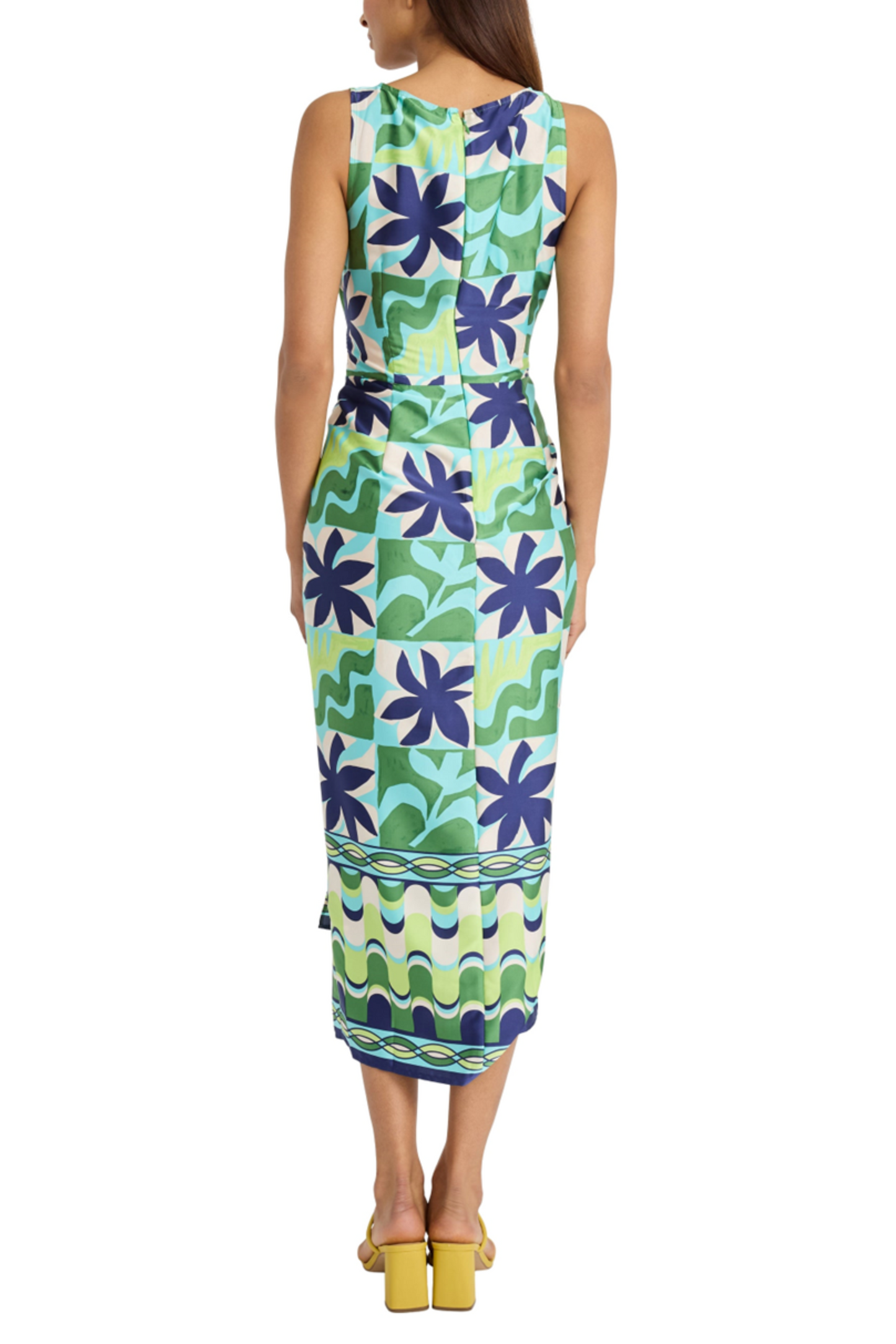 Donna Morgan Sleeveless Floral Print Midi Dress