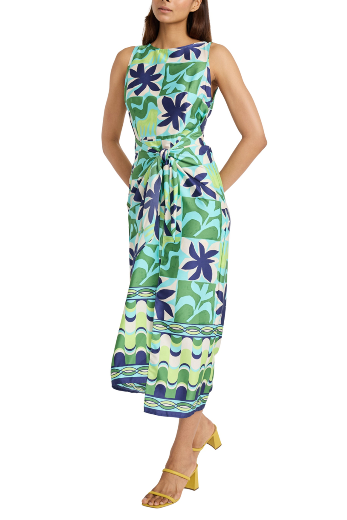 Donna Morgan Sleeveless Floral Print Midi Dress