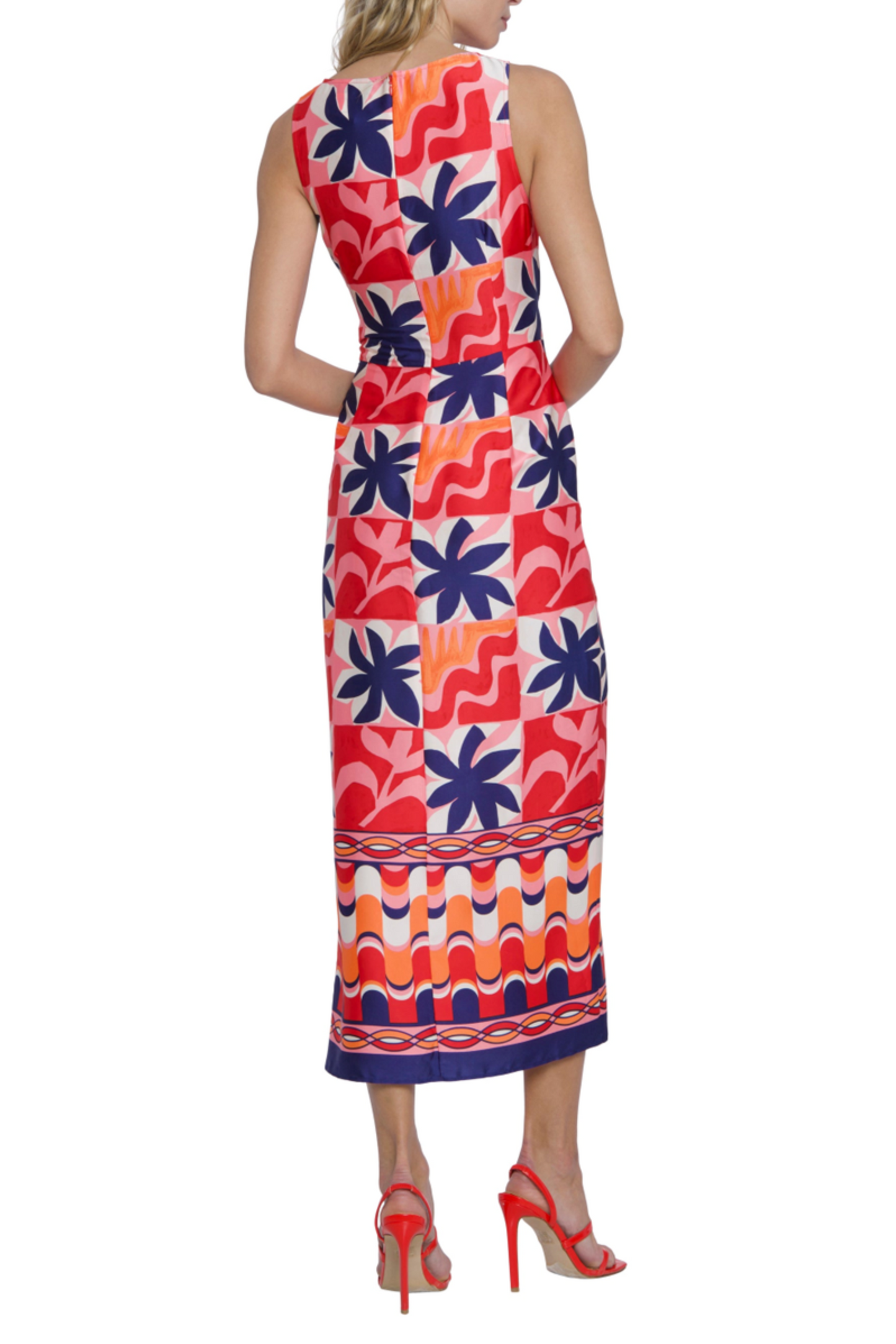 Donna Morgan Sleeveless Floral Print Midi Dress