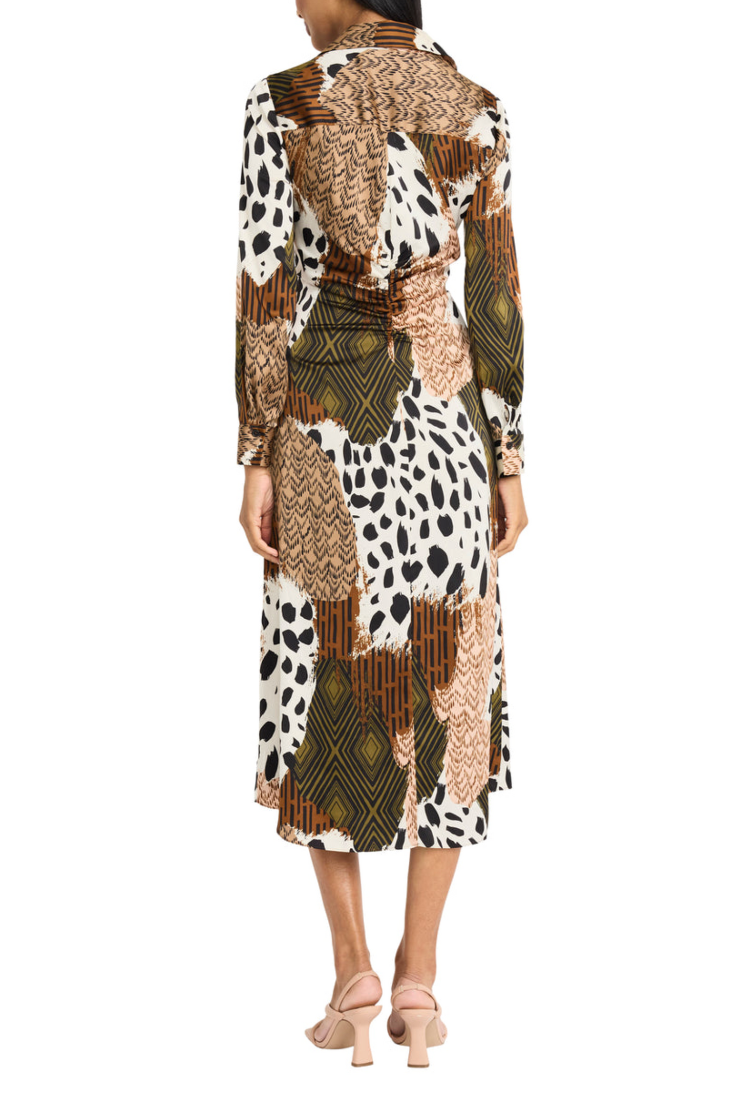 Donna Morgan Multi Print Long Sleeve Shirt Dress