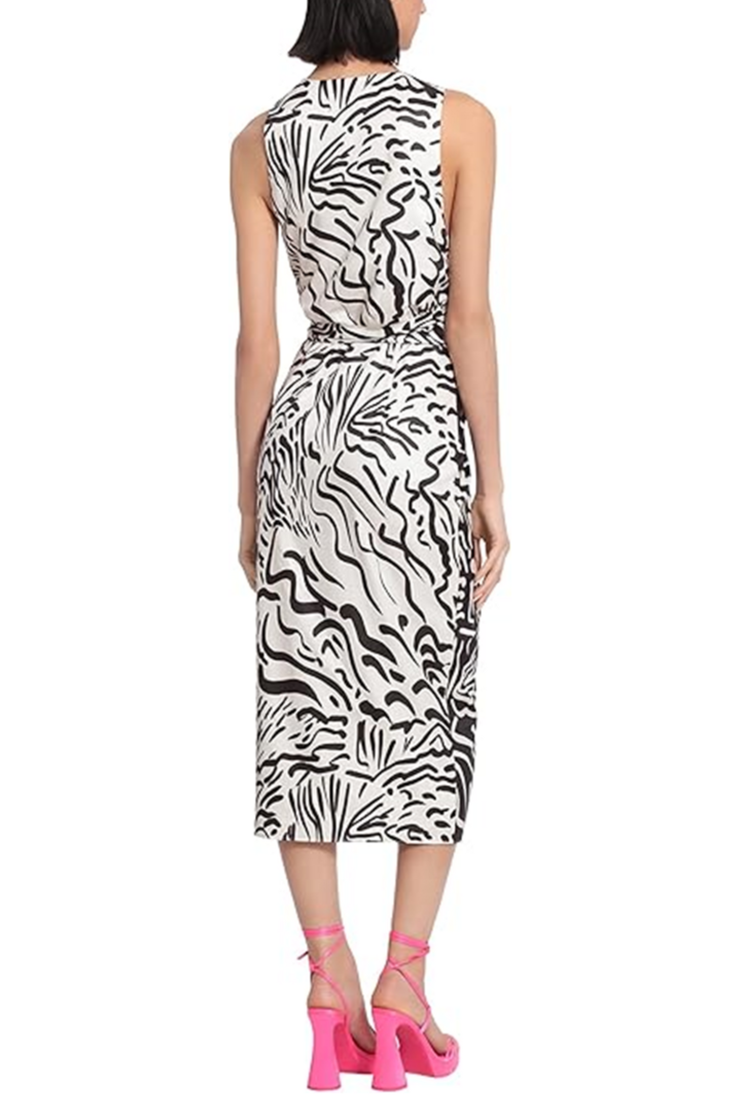 Donna Morgan Abstract Print Sleeveless Wrap Dress