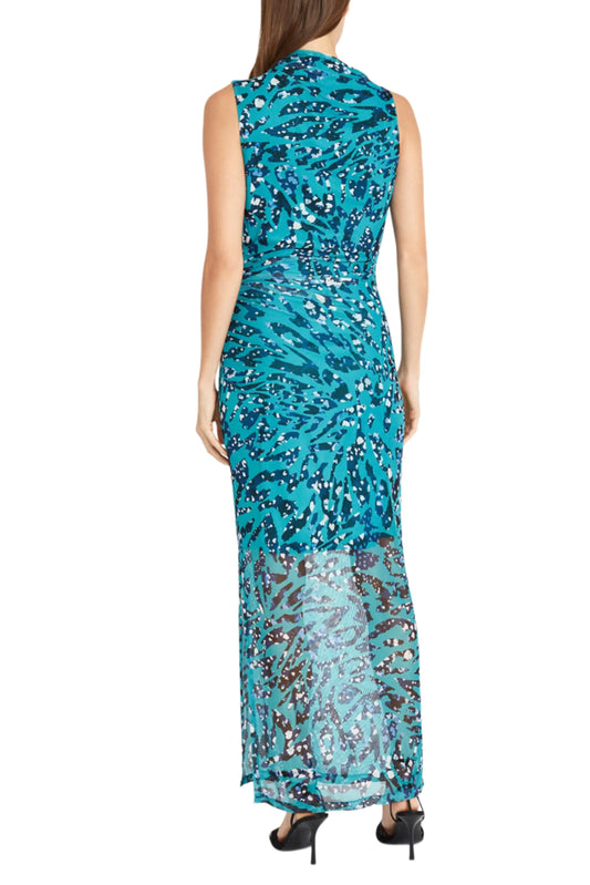 Donna Morgan Abstract Mock Neck Sleeveless Dress