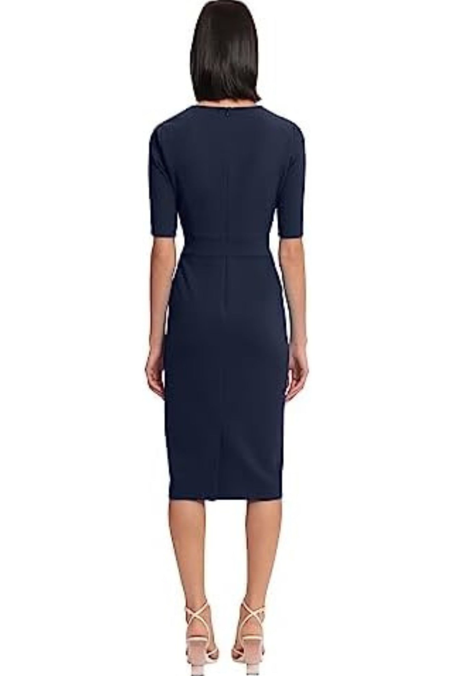 Donna Morgan Elbow Sleeve Midi Sheath Dress