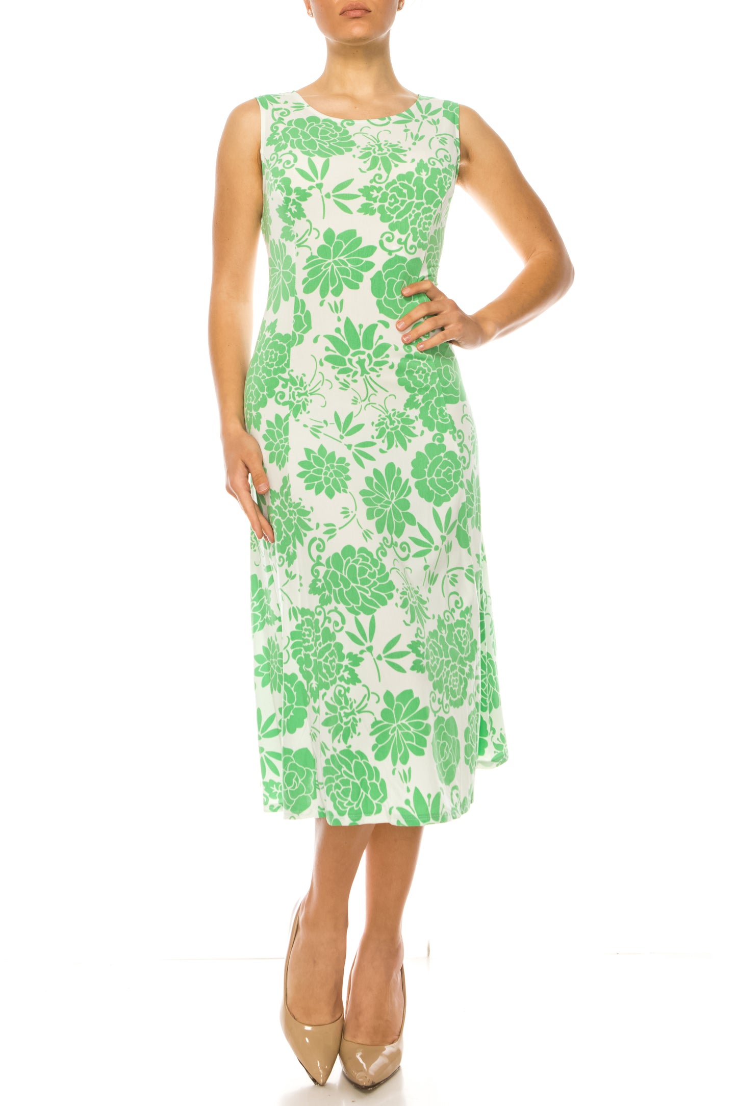 Danny & Nicole Floral Midi Pleated Jacket Dress