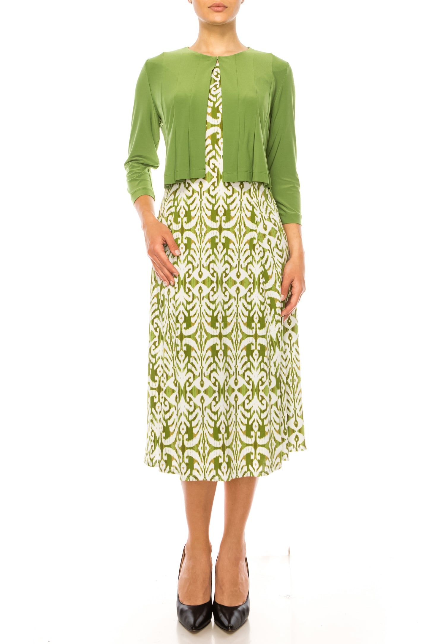 Danny & Nicole Abstract Print Pleated Jacket Dress