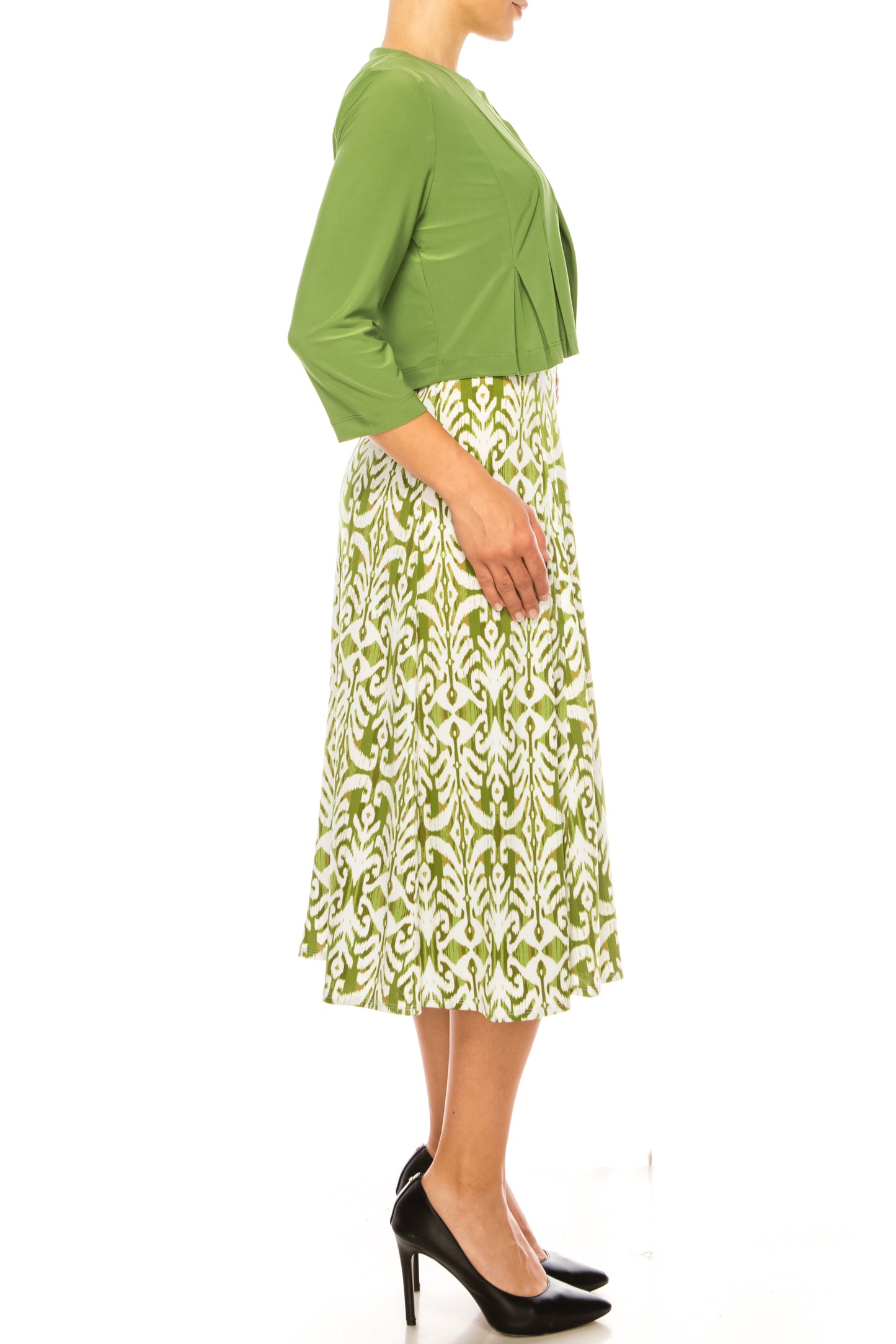 Danny & Nicole Abstract Print Pleated Jacket Dress