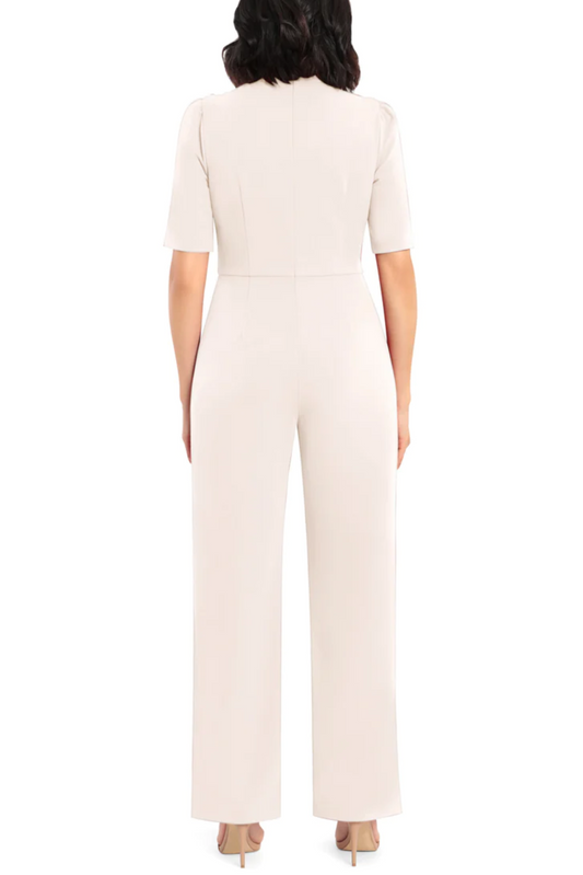 Donna Morgan Short Sleeve Mock Neck Jumpsuit