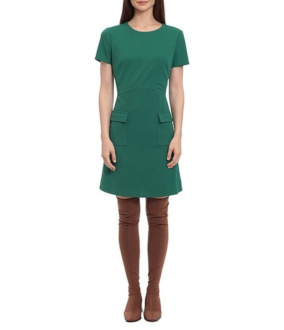 Donna Morgan Front Pocket Short Day Dress  New Yorker's Apparel