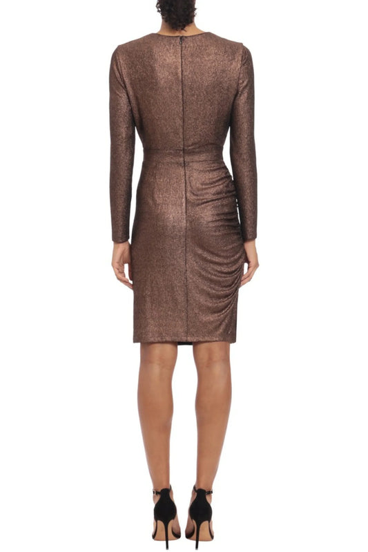 Donna Morgan Long Sleeve Uneven Hem Party Dress