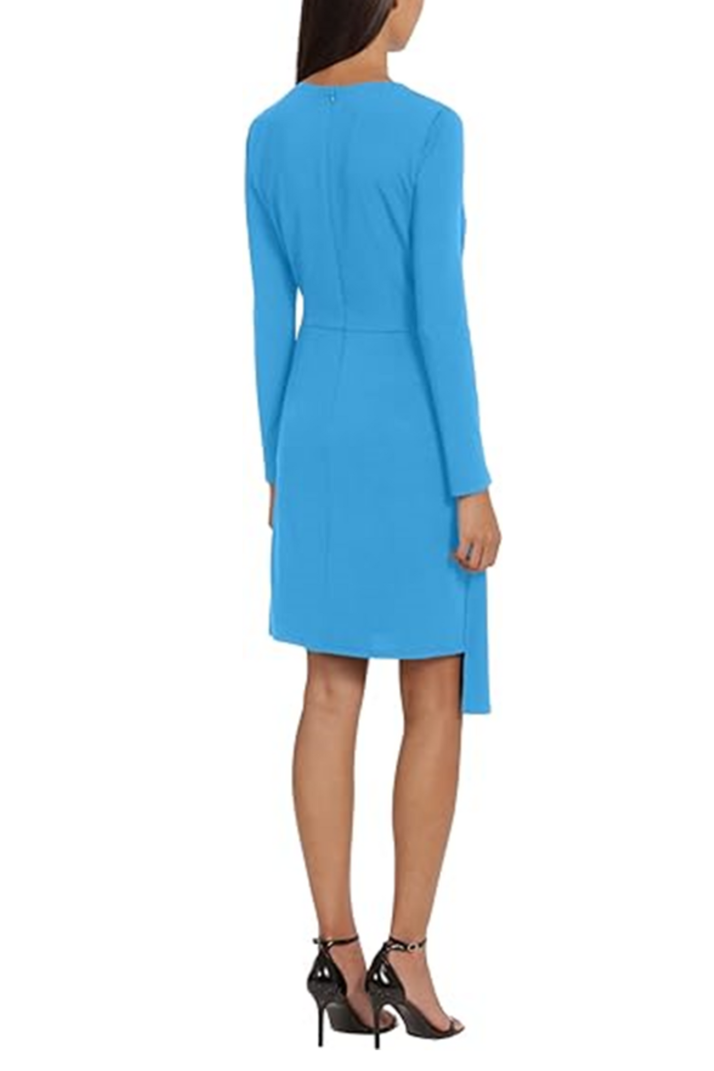 Donna Morgan Long Sleeve Draped & Ruched Dress