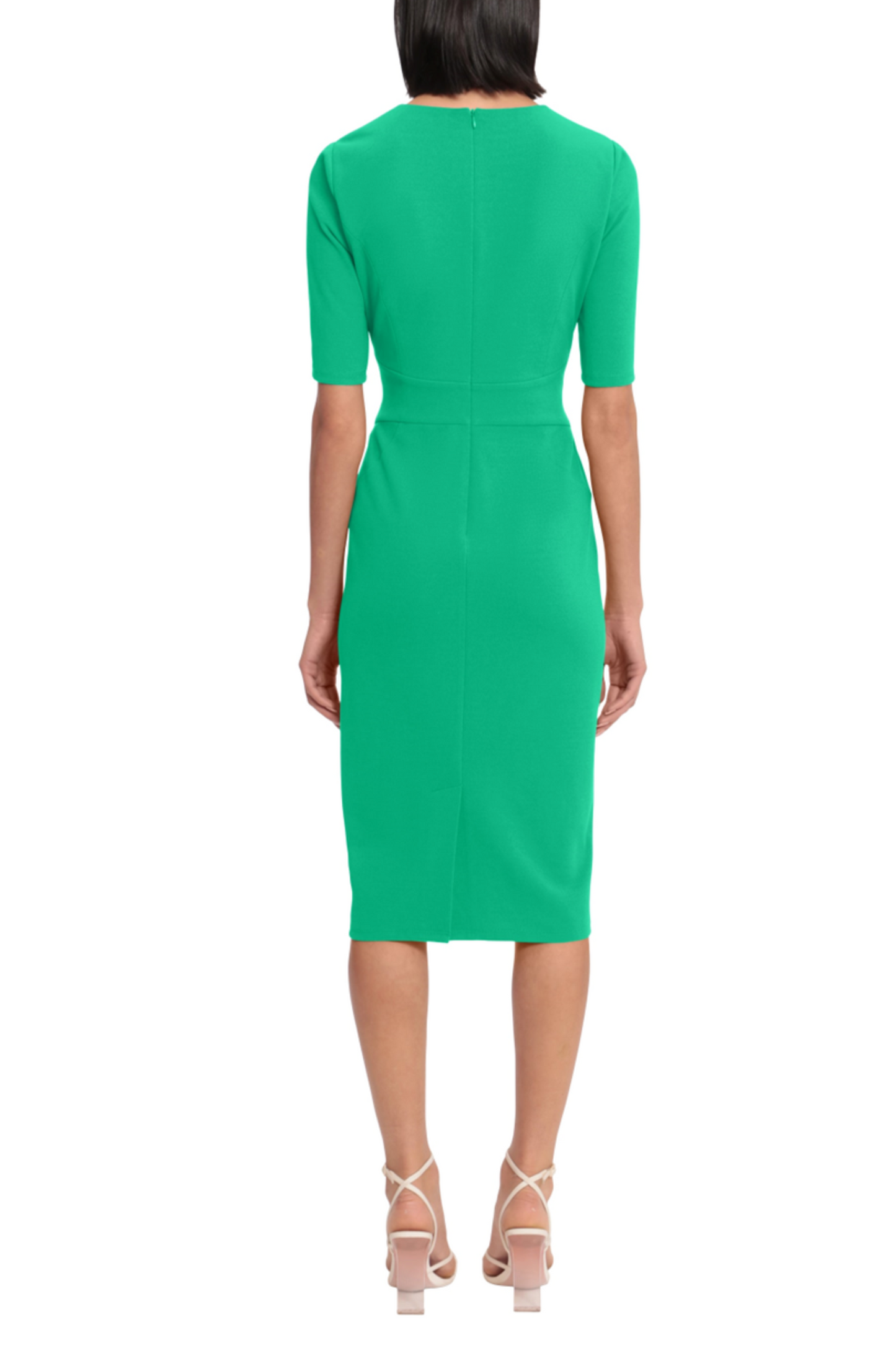 Donna Morgan Elbow Sleeve Midi Sheath Dress