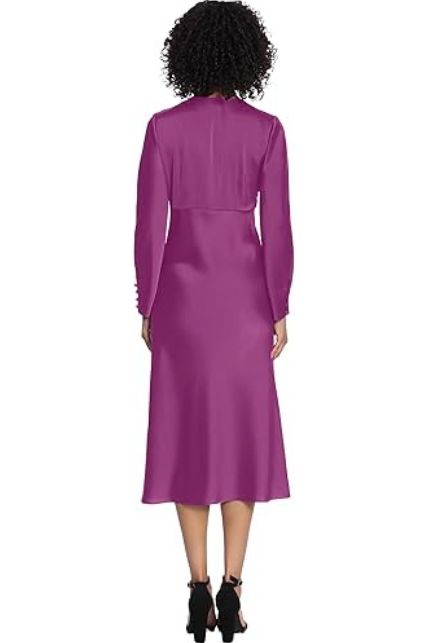 Maggy London Long Sleeve Twisted Knot Midi Dress
