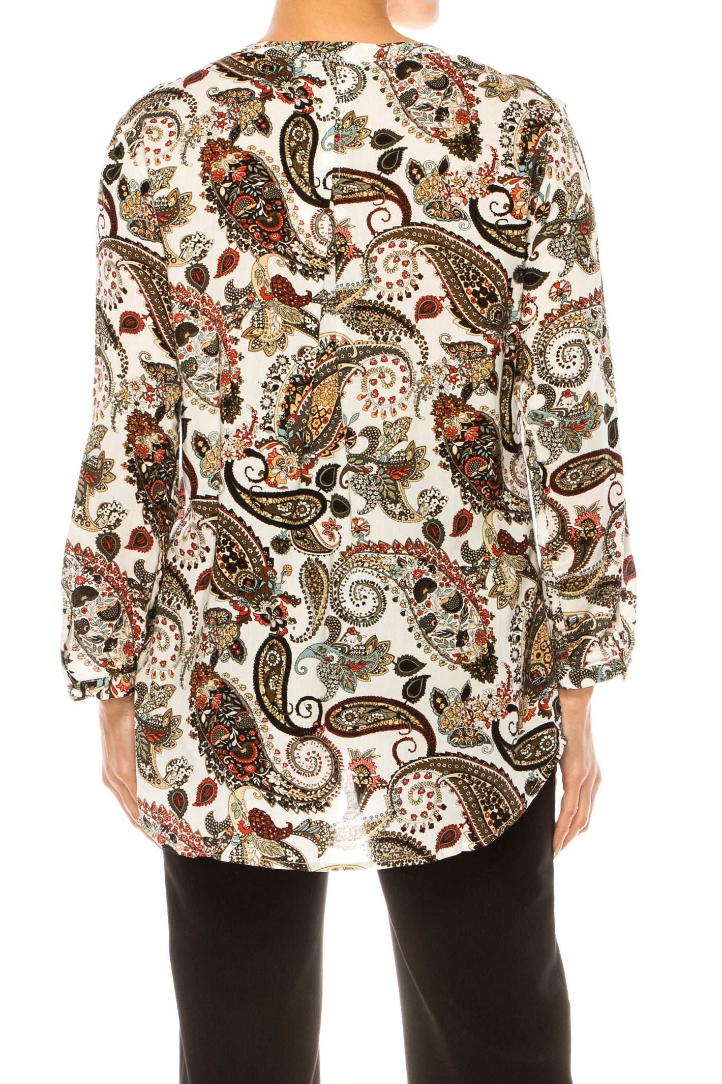 Grand & Greene Long Sleeve Paisley Tunic Top