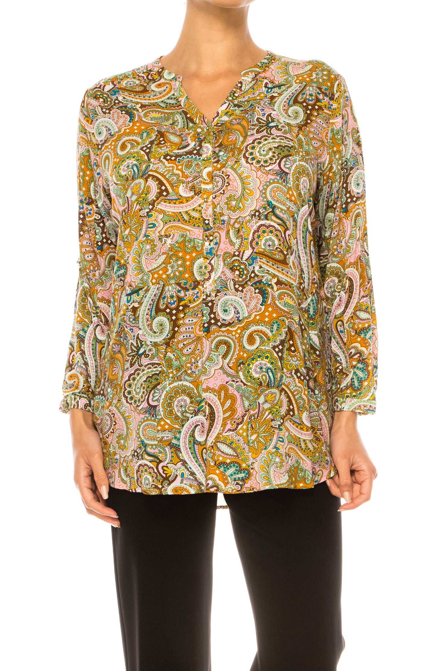 Grand & Greene Paisley Long Sleeve Tunic Top