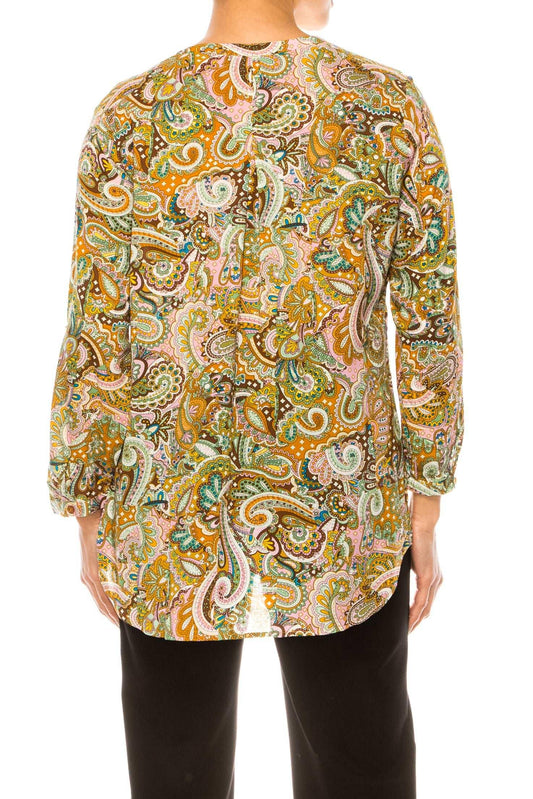 Grand & Greene Paisley Long Sleeve Tunic Top