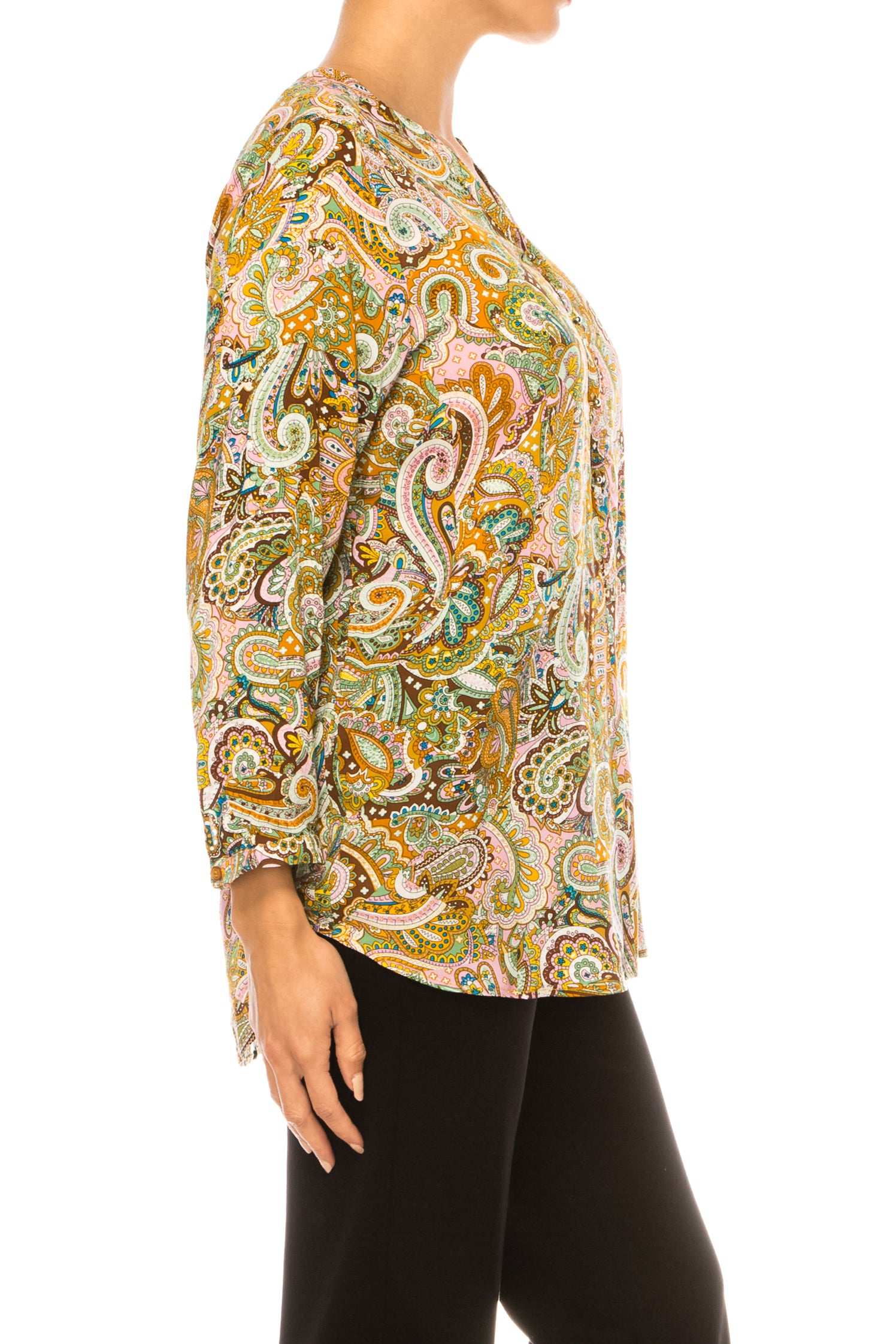 Grand & Greene Paisley Long Sleeve Tunic Top
