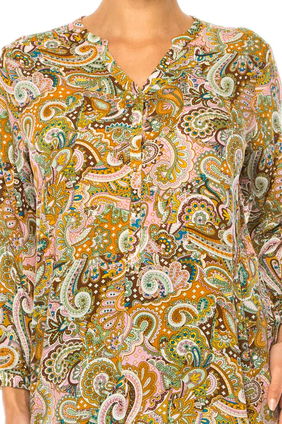 Grand & Greene Paisley Long Sleeve Tunic Top