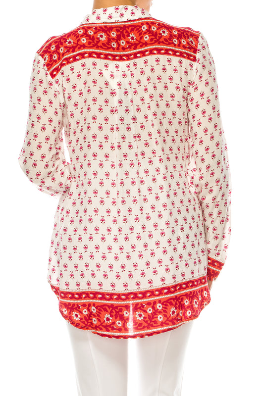 Grand & Greene Floral Button Down Long Sleeve Top