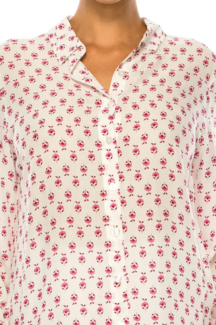 Grand & Greene Floral Button Down Long Sleeve Top