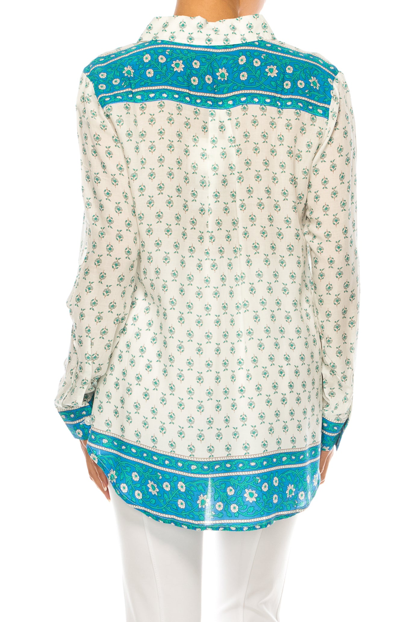 Grand & Greene Floral Button Down Long Sleeve Top