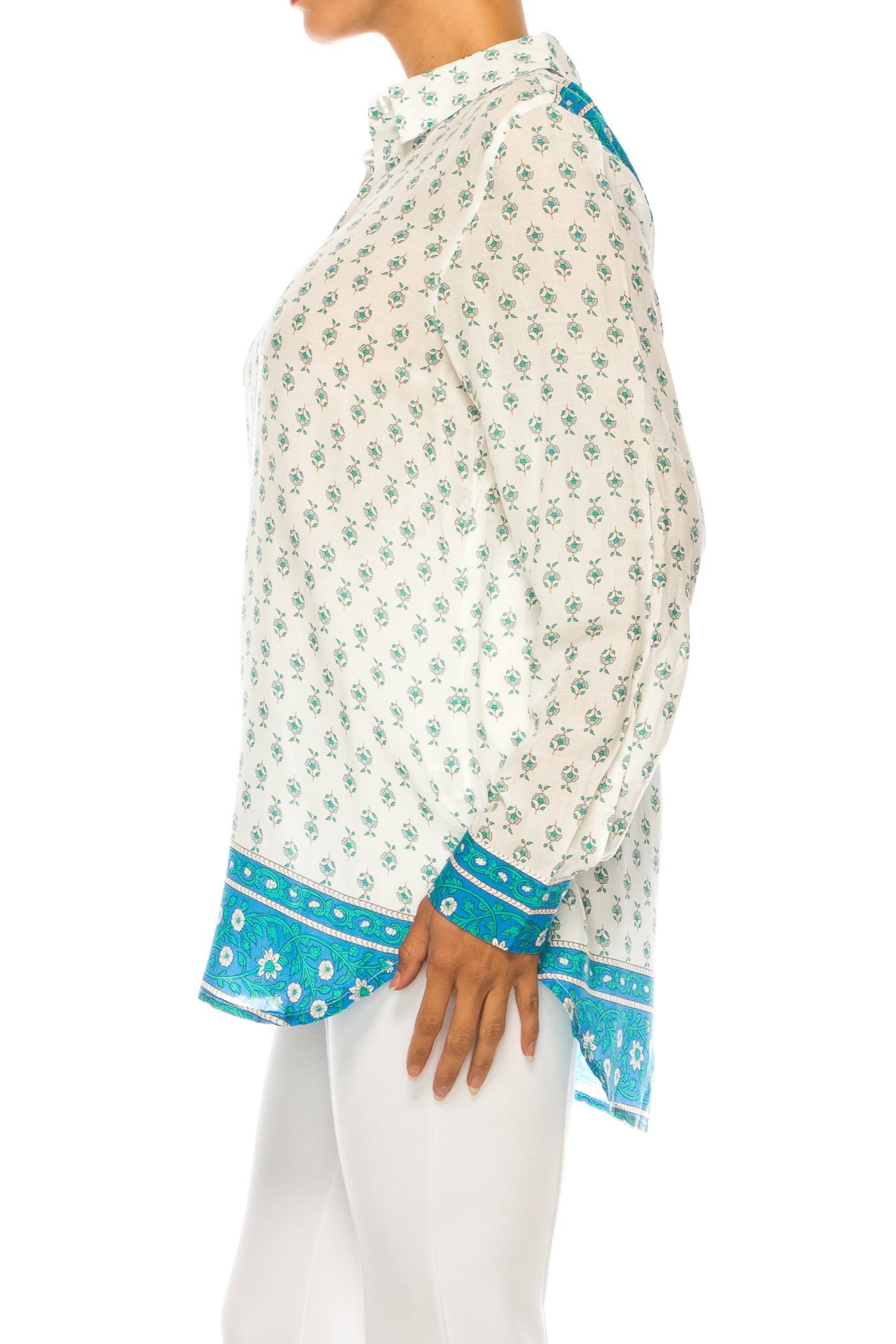 Grand & Greene Floral Button Down Long Sleeve Top
