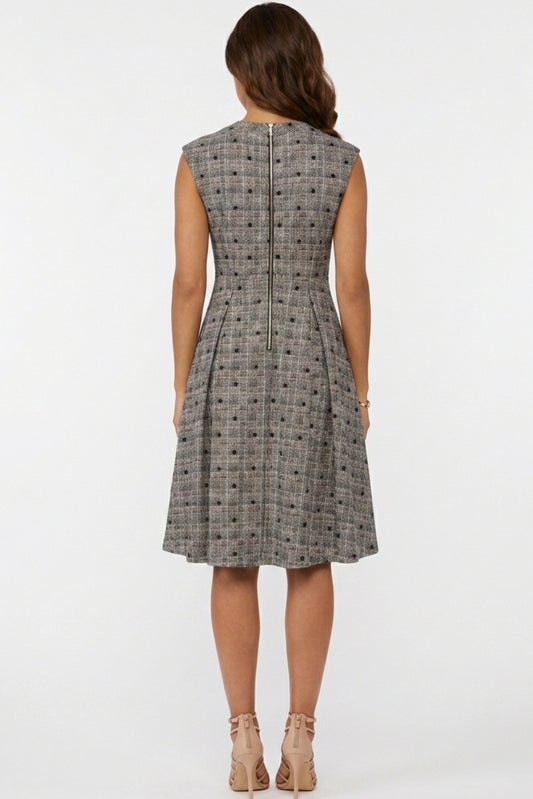 Gabby Skye Plaid Cutout Fit and Flare Party Dress