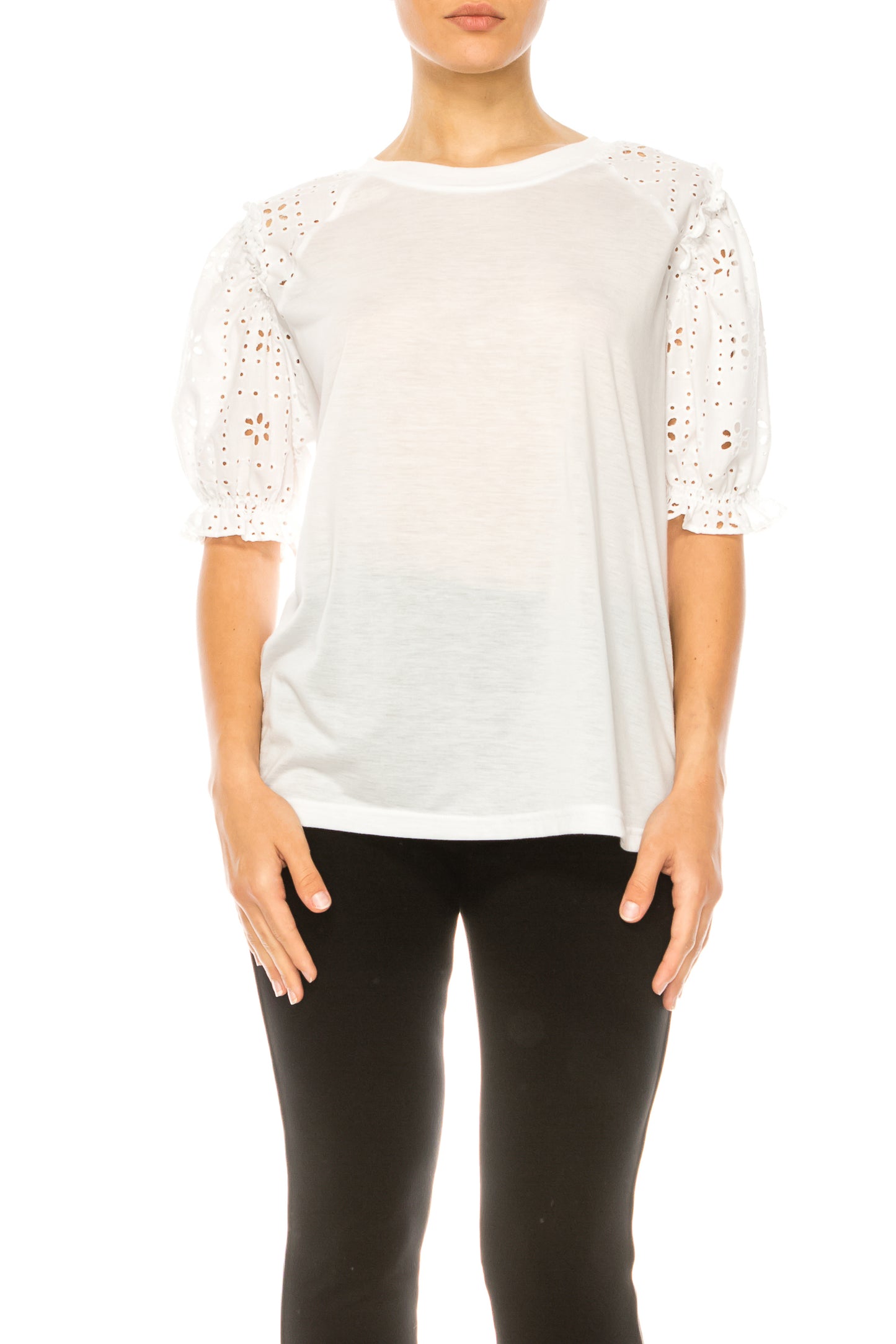 Grand & Greene Eyelet Sleeve Raglan T-Shirt
