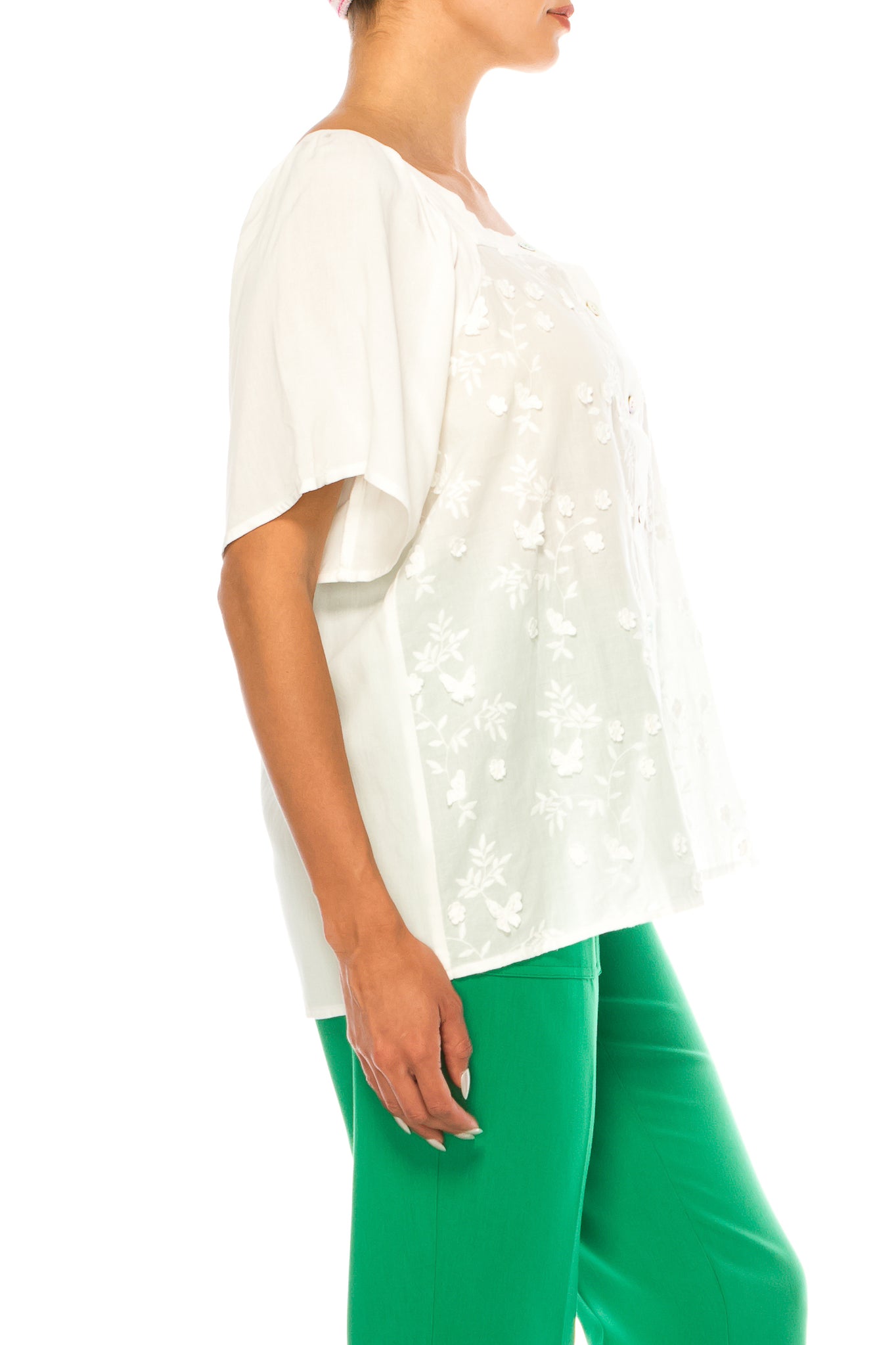 Grand & Greene Butterfly & Floral Applique Top
