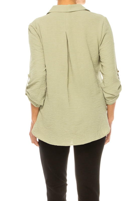Grand & Greene Adjustable Sleeve Button Down Shirt
