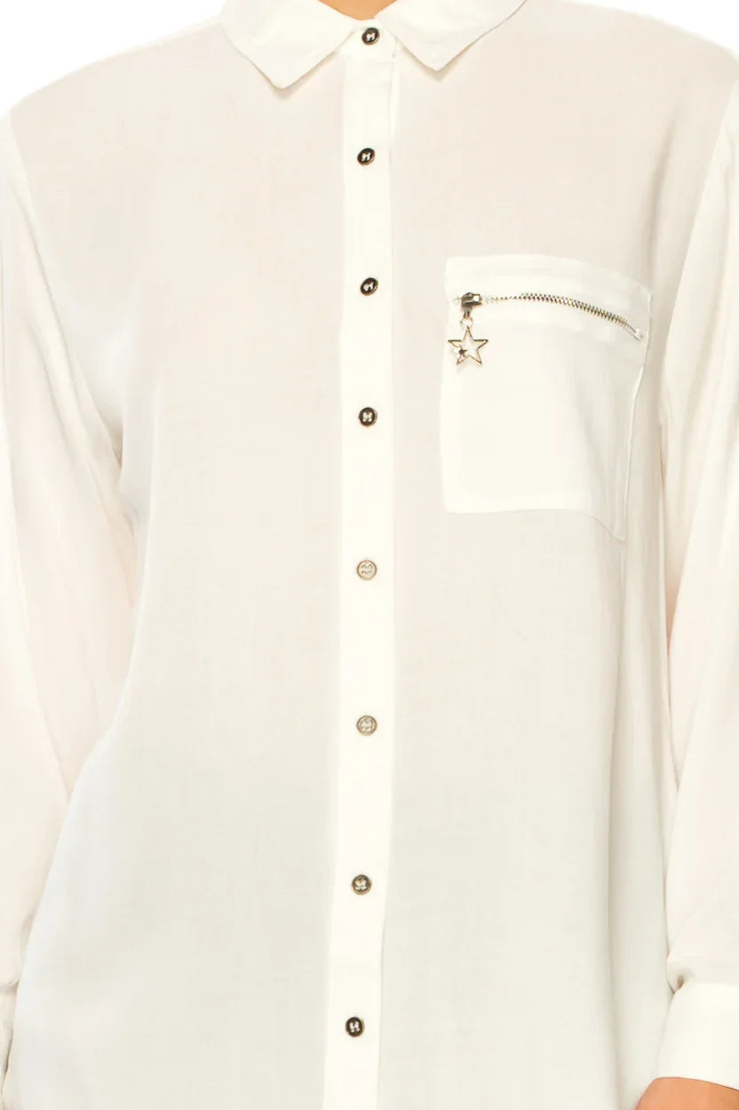 Grand & Greene Long Sleeve Zippered Pocket Shirt