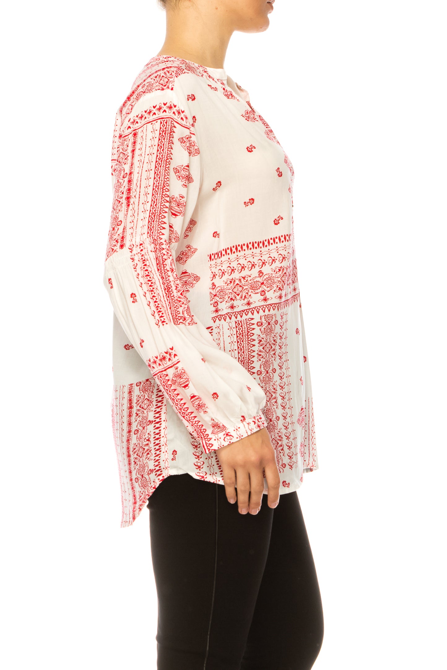 Grand & Greene Decorative Print Long Sleeve Top