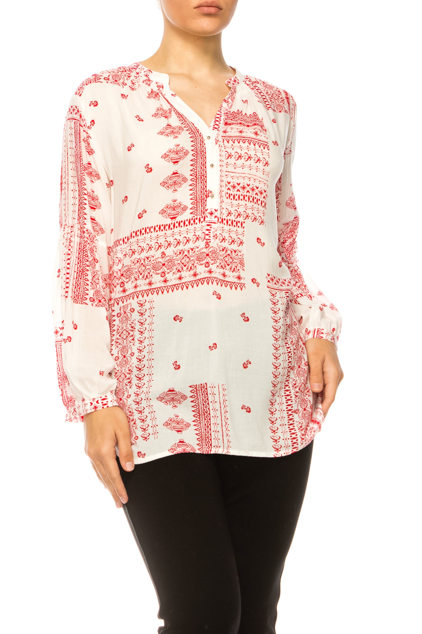 Grand & Greene Decorative Print Long Sleeve Top